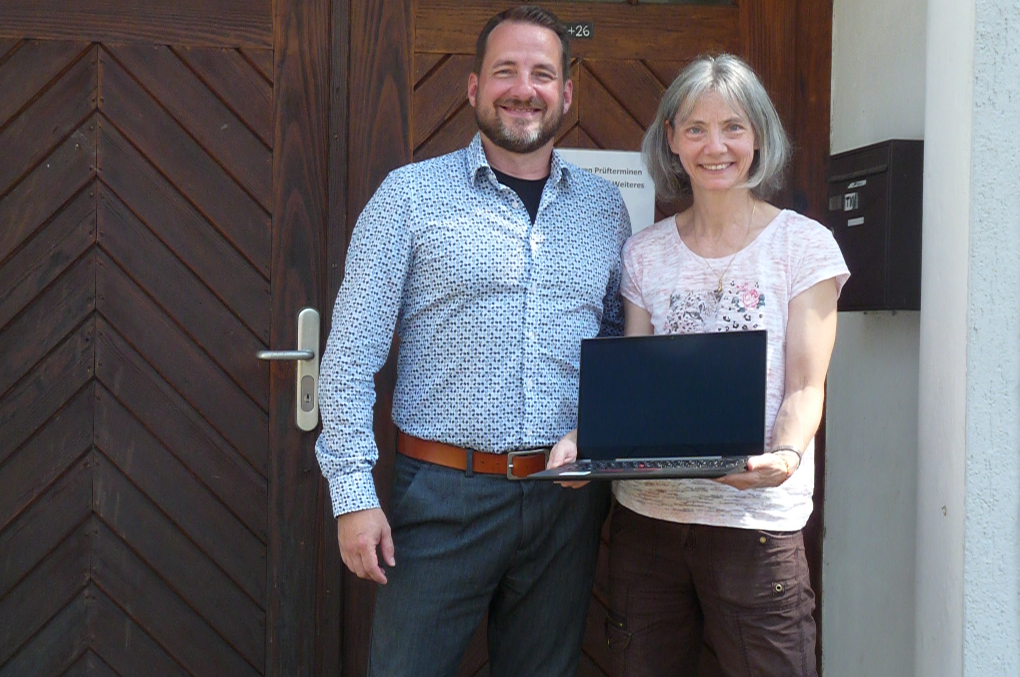 Laptop-Übergabe